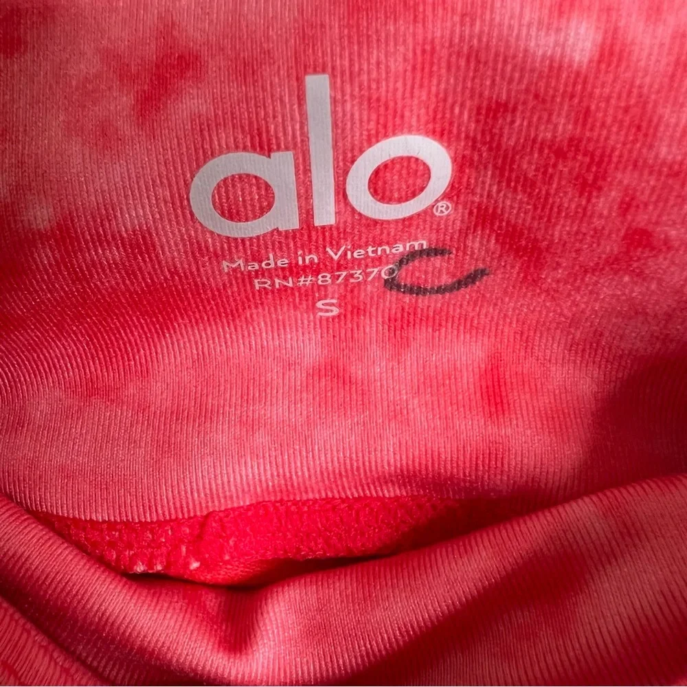 Alo Yoga Goddess Leggings Coral Off White Color Size Small